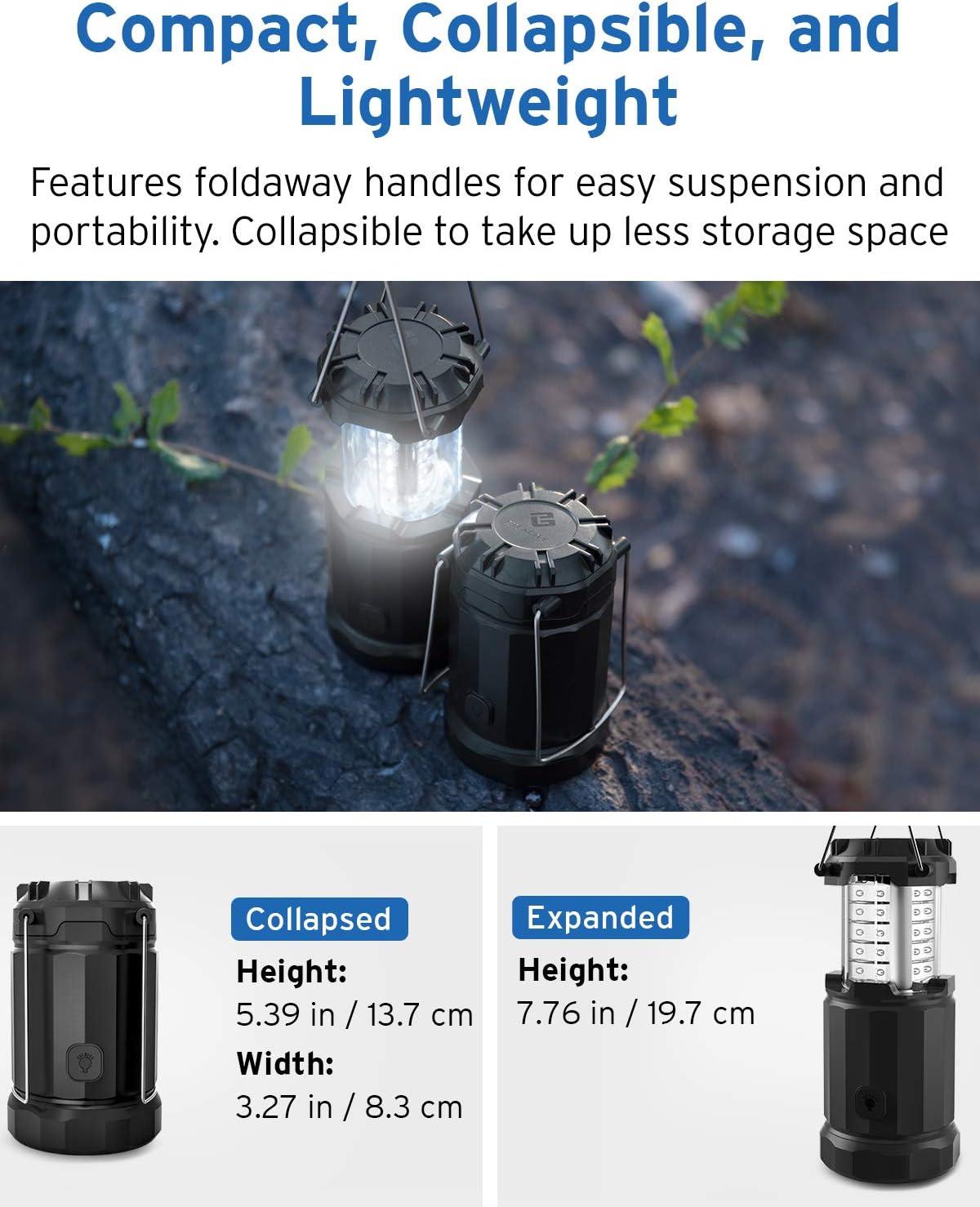 Etekcity LED Camping Lantern for Emergency Light Hurricane Supplies, Lanterns for Survival Kits Power Outages , Battery Powered Operated Lanterns Lamp, Camping Gear Accessories , 4 Pack