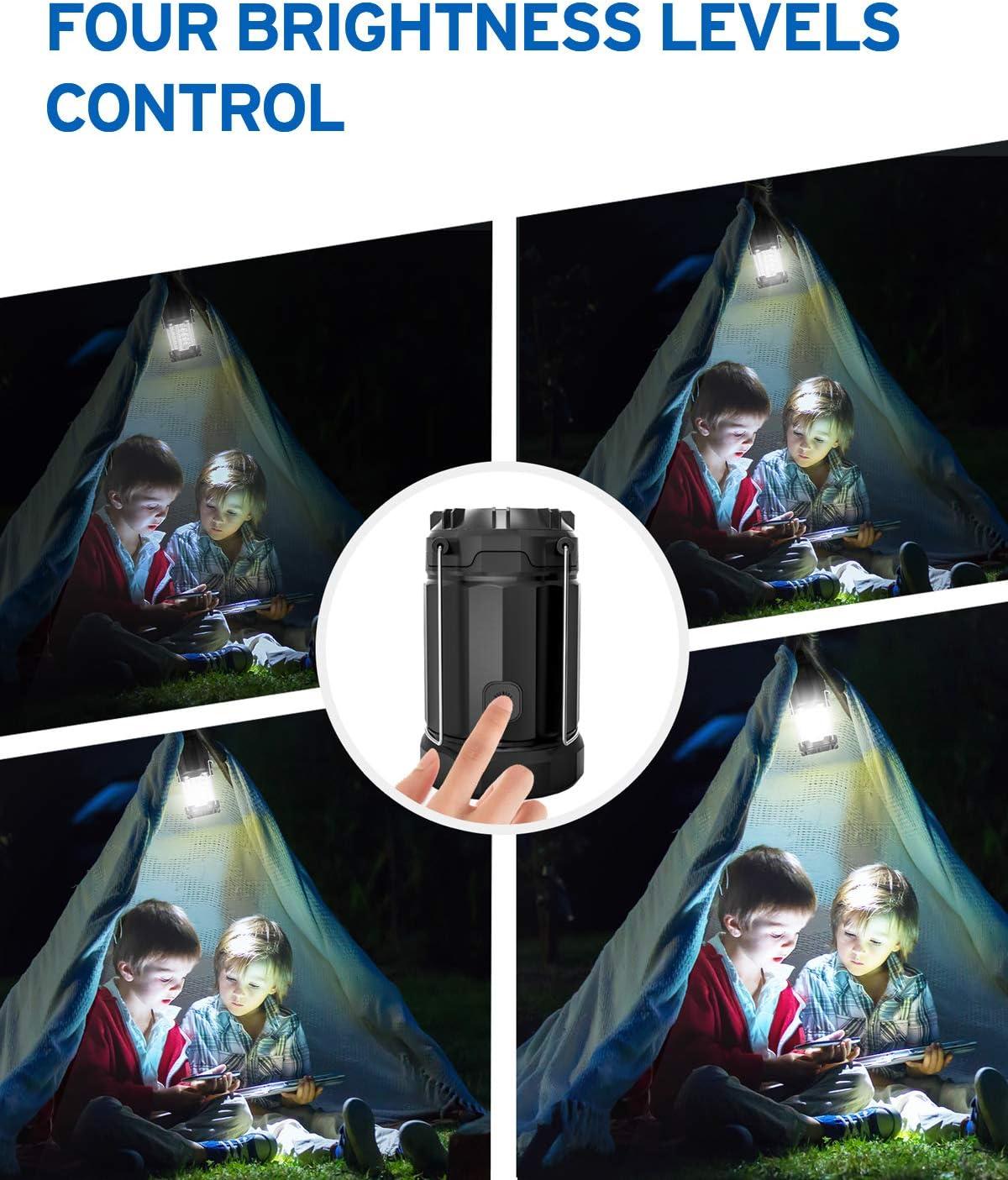 Etekcity LED Camping Lantern for Emergency Light Hurricane Supplies, Lanterns for Survival Kits Power Outages , Battery Powered Operated Lanterns Lamp, Camping Gear Accessories , 4 Pack