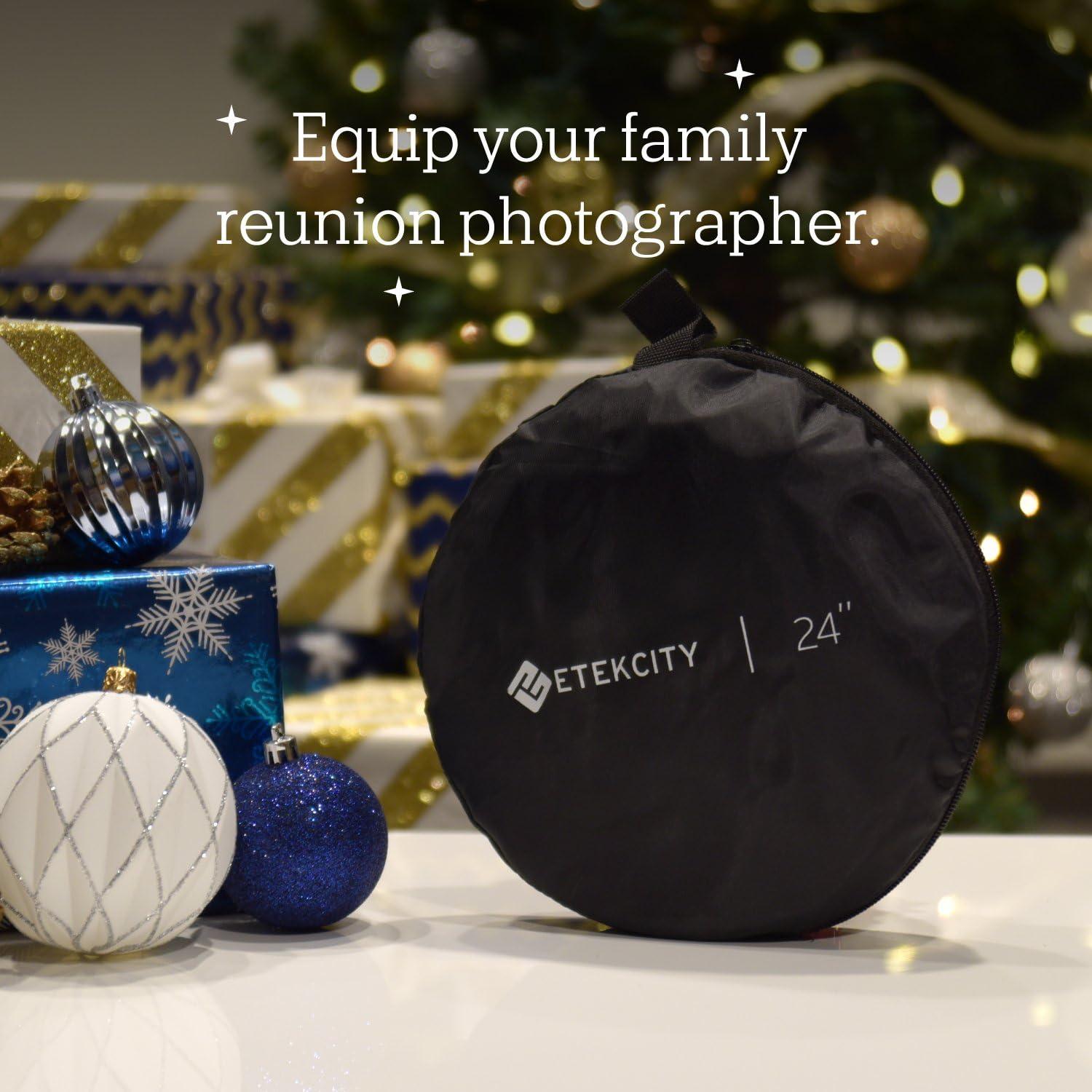 Etekcity 43″ (110cm) 5-in-1 Photography Reflector, Multi-Disc Light Reflectors for Photography, Collapsible with Bag – Translucent, Silver, Gold, White and Black(24 Inch)