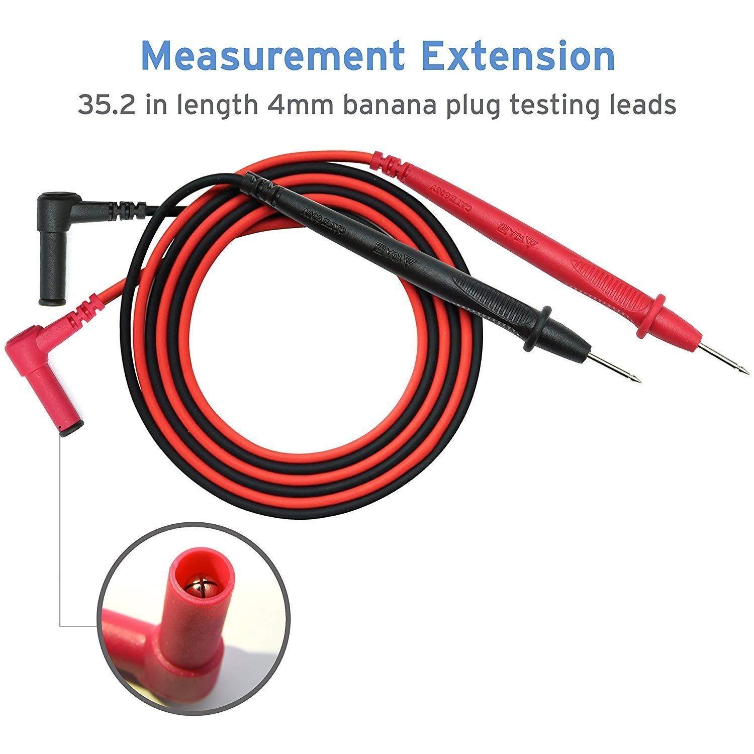 Etekcity Digital Clamp Meter Multimeter AC Current and AC/DC Voltage Tester with Amp, Volt, Ohm, Continuity, Diode and Resistance Test, Auto-Ranging, Red, MSR-C600