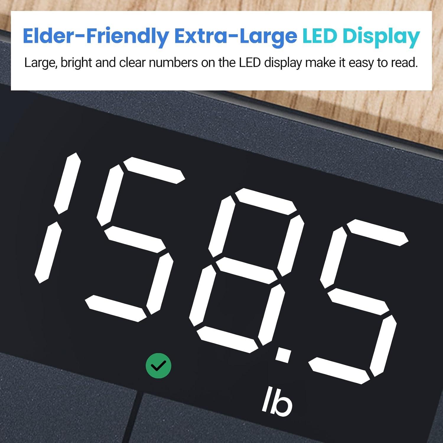 Etekcity Scale for Body Weight, Digital Bathroom Scales for People, Most Accurate to 0.05lb, Bright LED Display & Large Clear Numbers, Upgraded Quality for the Elderly Safe Home Use, 400 lbs(Grey-blue)