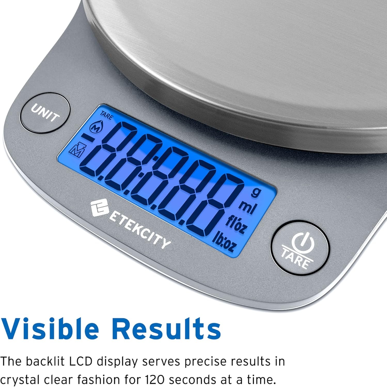 Etekcity 0.1g Food Kitchen Scale, Digital Ounces and Grams for Cooking, Baking, Meal Prep, Dieting, and Weight Loss, 11 Pounds, Black(Silver)