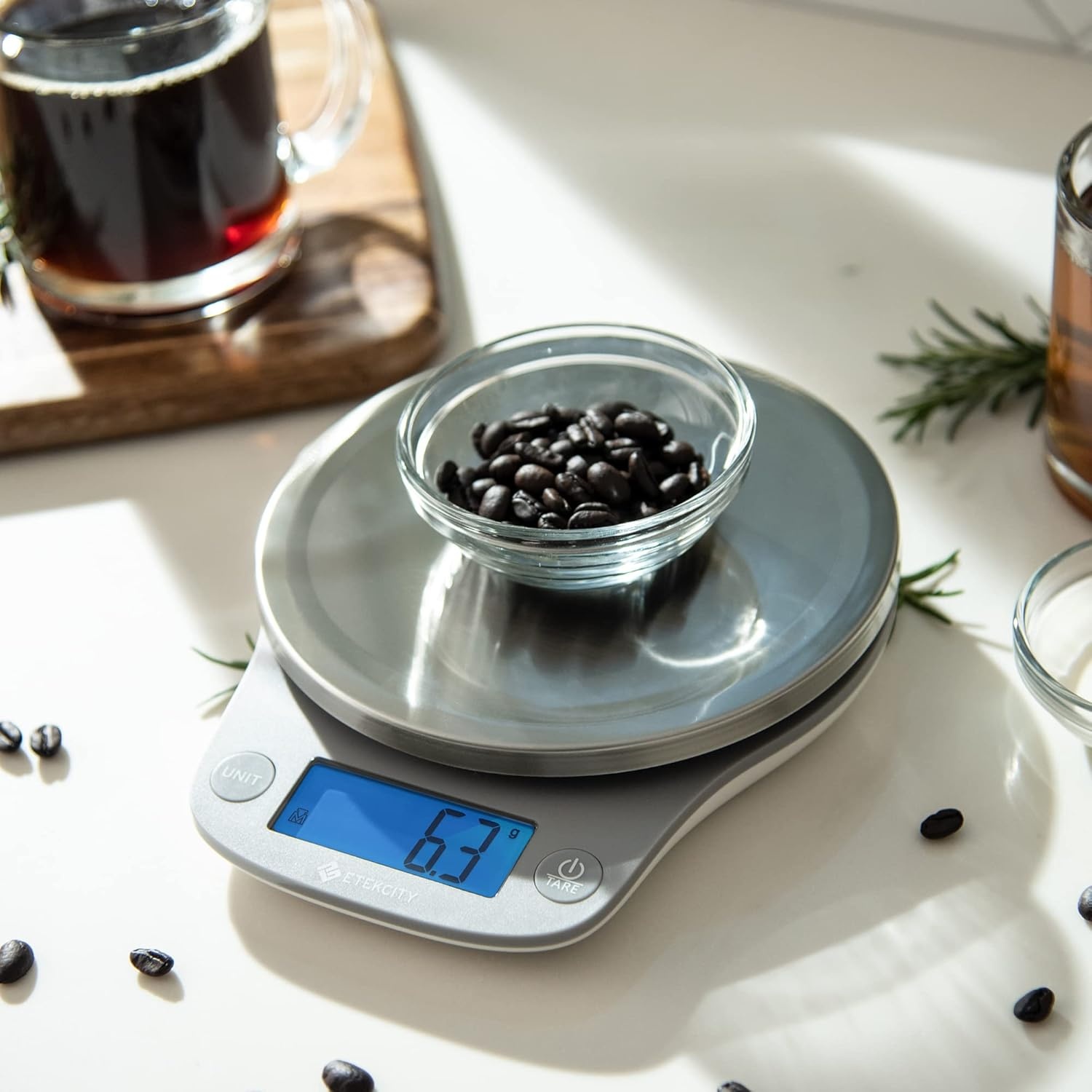Etekcity 0.1g Food Kitchen Scale, Digital Ounces and Grams for Cooking, Baking, Meal Prep, Dieting, and Weight Loss, 11 Pounds, Black(Silver)