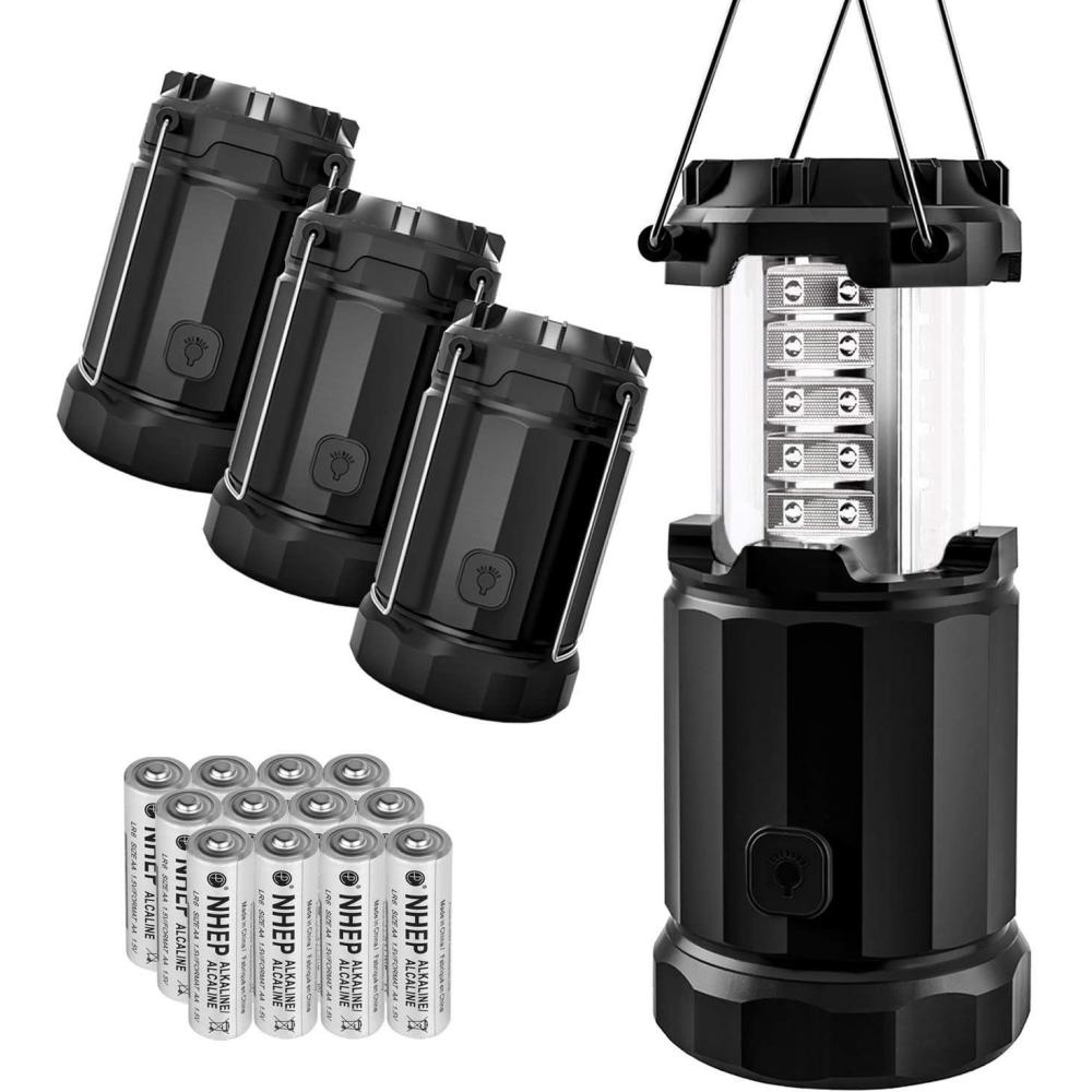 Etekcity Camping Lantern Battery Powered LED for Power Outages, Emergency Light for Hurricane Supplies Survival Kits, Operated Lamp, Camping Gear Accessories Essentials, 2 Pack(Cl30-4pack)