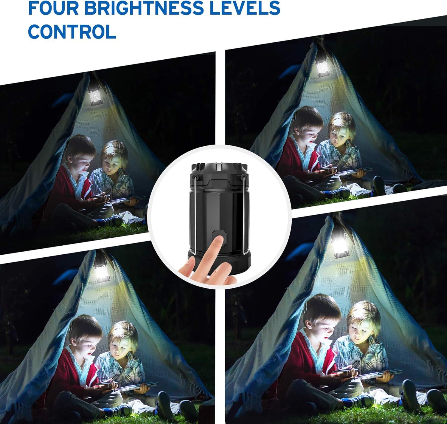 Etekcity Camping Lantern Battery Powered LED for Power Outages, Emergency Light for Hurricane Supplies Survival Kits, Operated Lamp, Camping Gear Accessories Essentials, 2 Pack(Cl30-4pack)