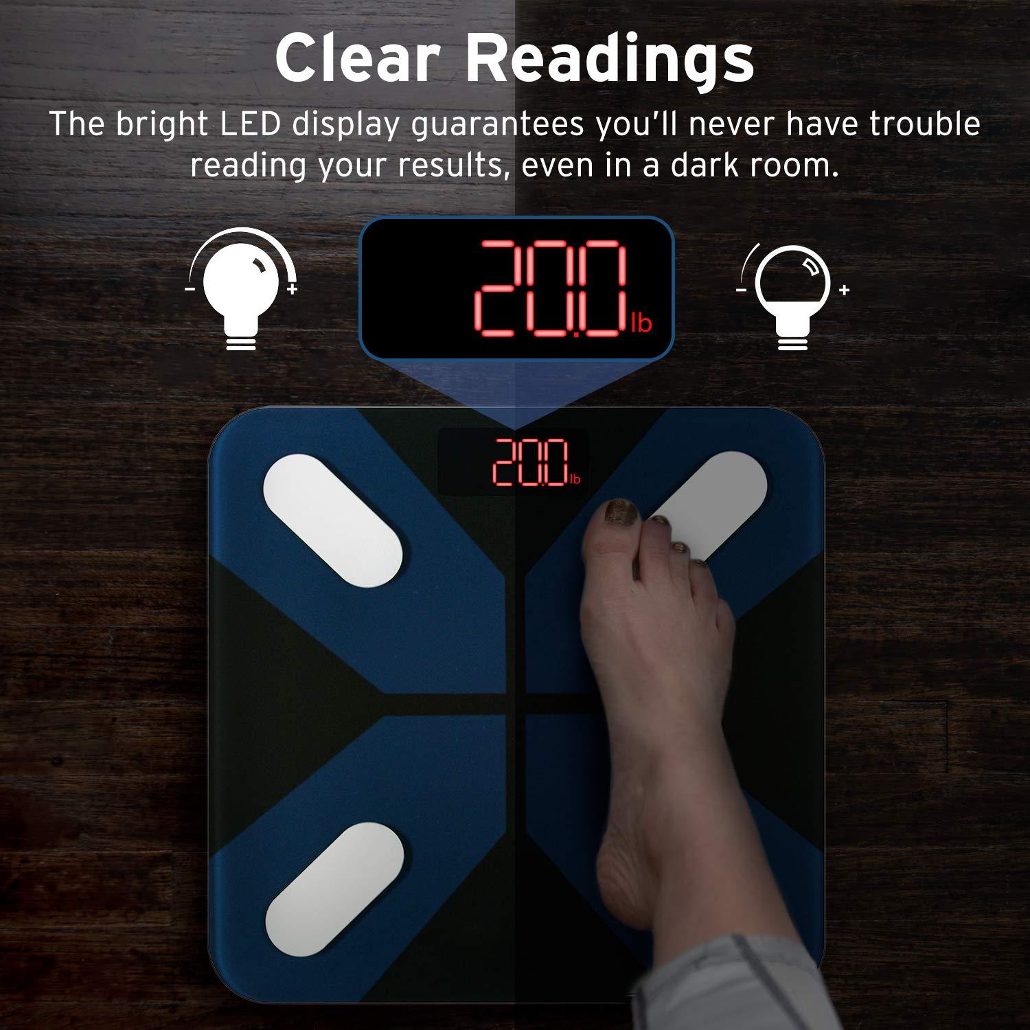 Etekcity Scale for Body Weight, Digital Bathroom Scales for People, Most Accurate to 0.05lb, Bright LED Display & Large Clear Numbers, Upgraded Quality for the Elderly Safe Home Use, 400 lbs(Black)