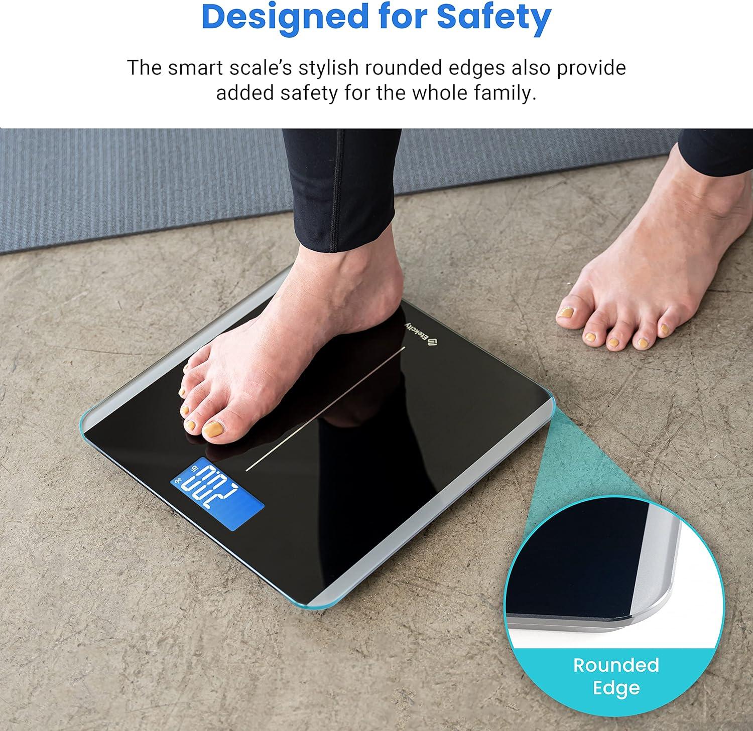 Etekcity FSA&HSA Eligible Smart Scale for Body Weight Fat, Digital Weighing Machine for Accurate BMI Muscle Mass Composition, Apple Health Compatible Fitness Equipment,TFT,‎Tempered Glass,Black(Carbon Black)