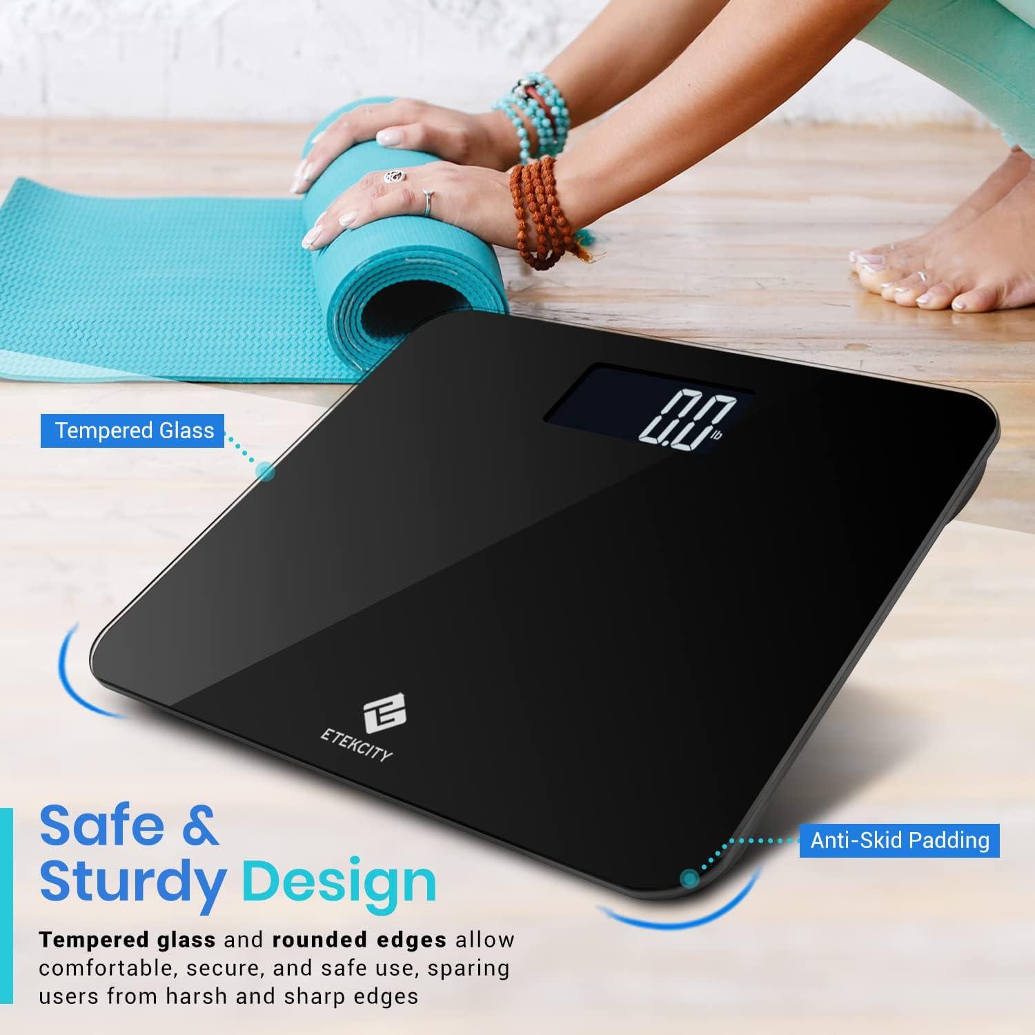 Etekcity FSA&HSA Eligible Smart Scale for Body Weight Fat, Digital Weighing Machine for Accurate BMI Muscle Mass Composition, Apple Health Compatible Fitness Equipment,TFT,‎Tempered Glass,Black(Larger Black)