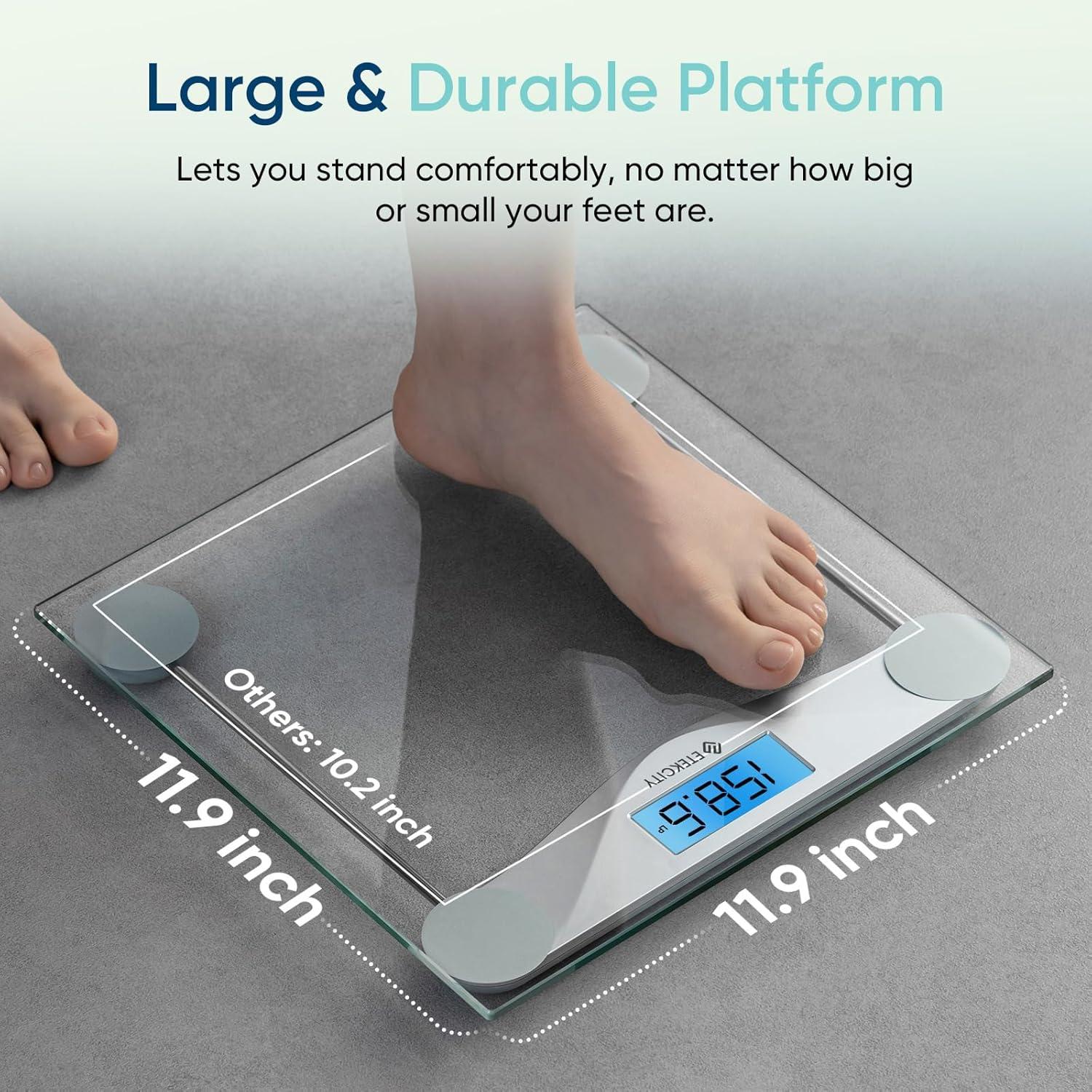 Etekcity FSA&HSA Eligible Smart Scale for Body Weight Fat, Digital Weighing Machine for Accurate BMI Muscle Mass Composition, Apple Health Compatible Fitness Equipment,TFT,‎Tempered Glass,Black(Silver)