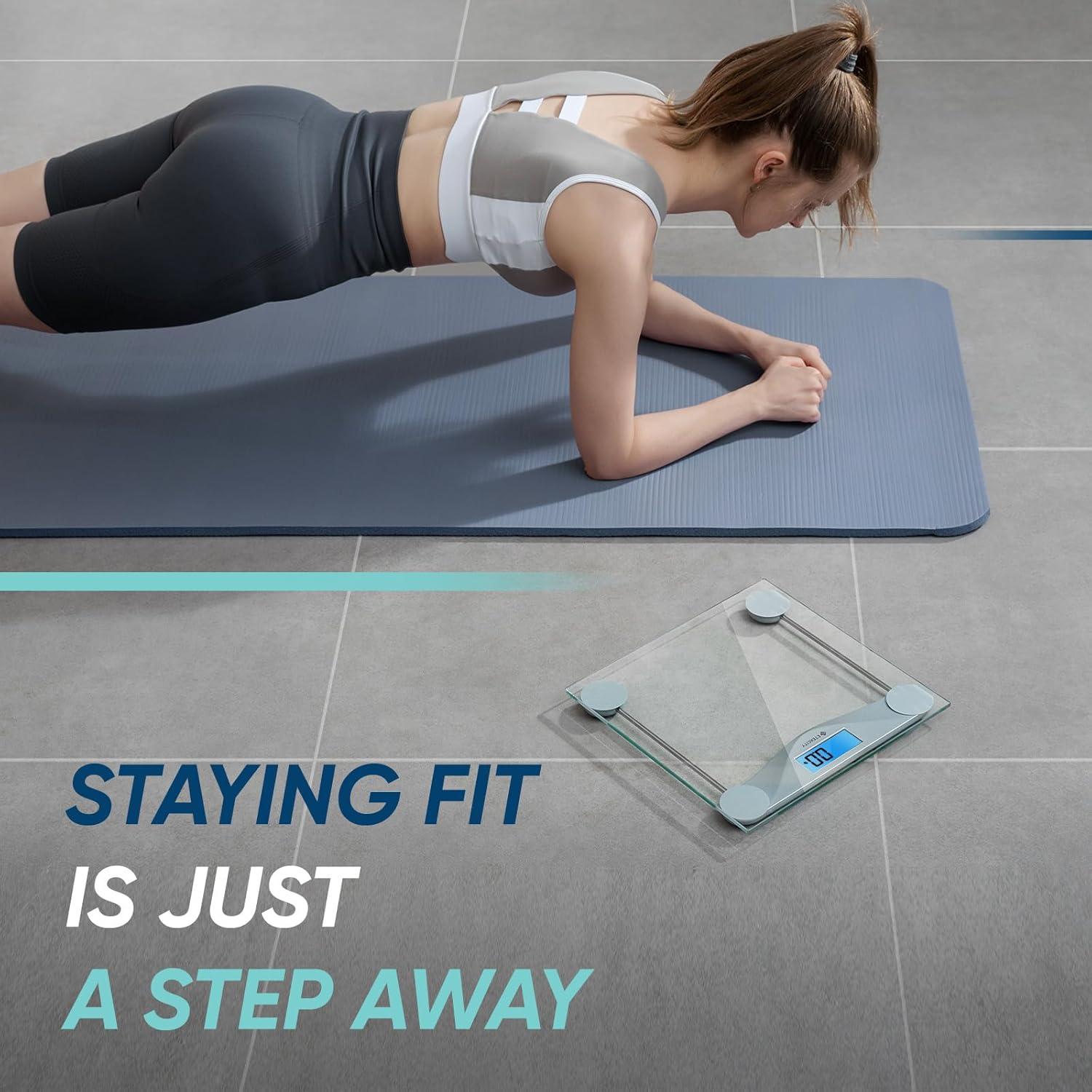 Etekcity FSA&HSA Eligible Smart Scale for Body Weight Fat, Digital Weighing Machine for Accurate BMI Muscle Mass Composition, Apple Health Compatible Fitness Equipment,TFT,‎Tempered Glass,Black(Silver)