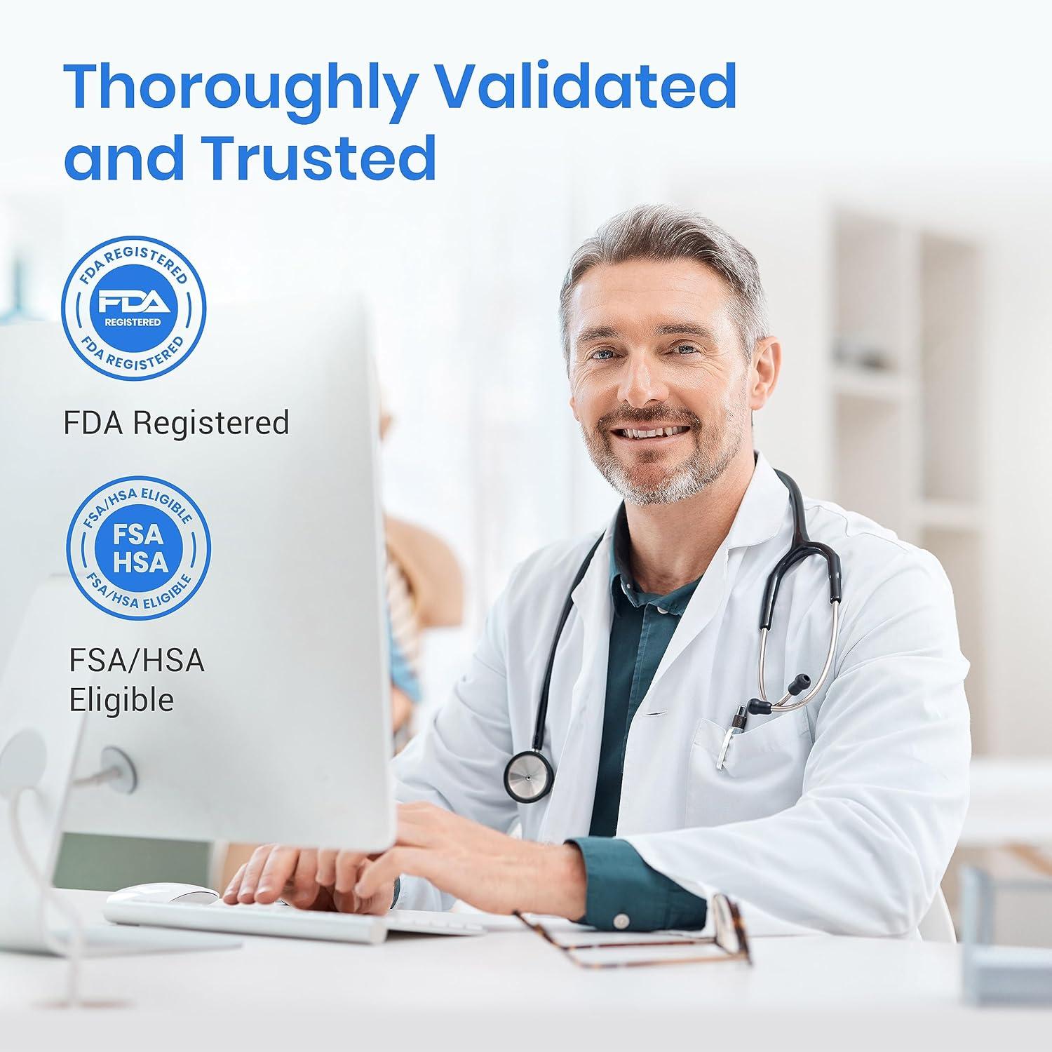 Etekcity Bluetooth Blood Pressure Monitor, FSA-HSA Eligible, Smart Upper Arm Automatic BP Machine with App, Wide Cuff 8.6″-16.5″, Irregular Heartbeat Detection,Home Medical Diagnostic Kit Wearables