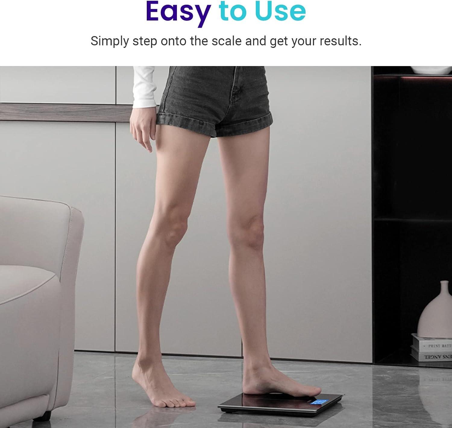 Etekcity FSA&HSA Eligible Smart Scale for Body Weight Fat, Digital Weighing Machine for Accurate BMI Muscle Mass Composition, Apple Health Compatible Fitness Equipment,TFT,‎Tempered Glass,Black(Black)