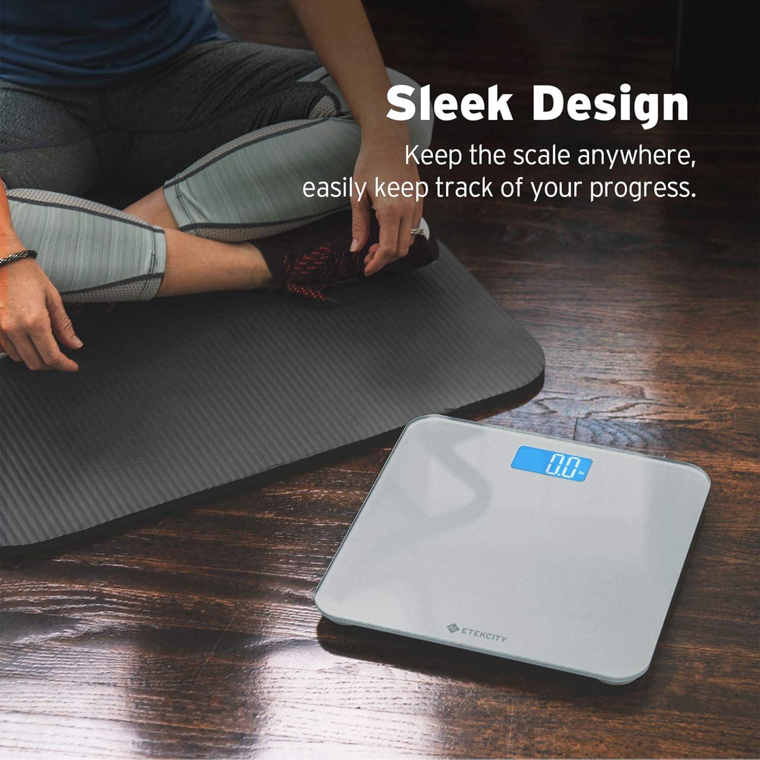 Etekcity FSA&HSA Eligible Smart Scale for Body Weight Fat, Digital Weighing Machine for Accurate BMI Muscle Mass Composition, Apple Health Compatible Fitness Equipment,TFT,‎Tempered Glass,Black(Light Grey)