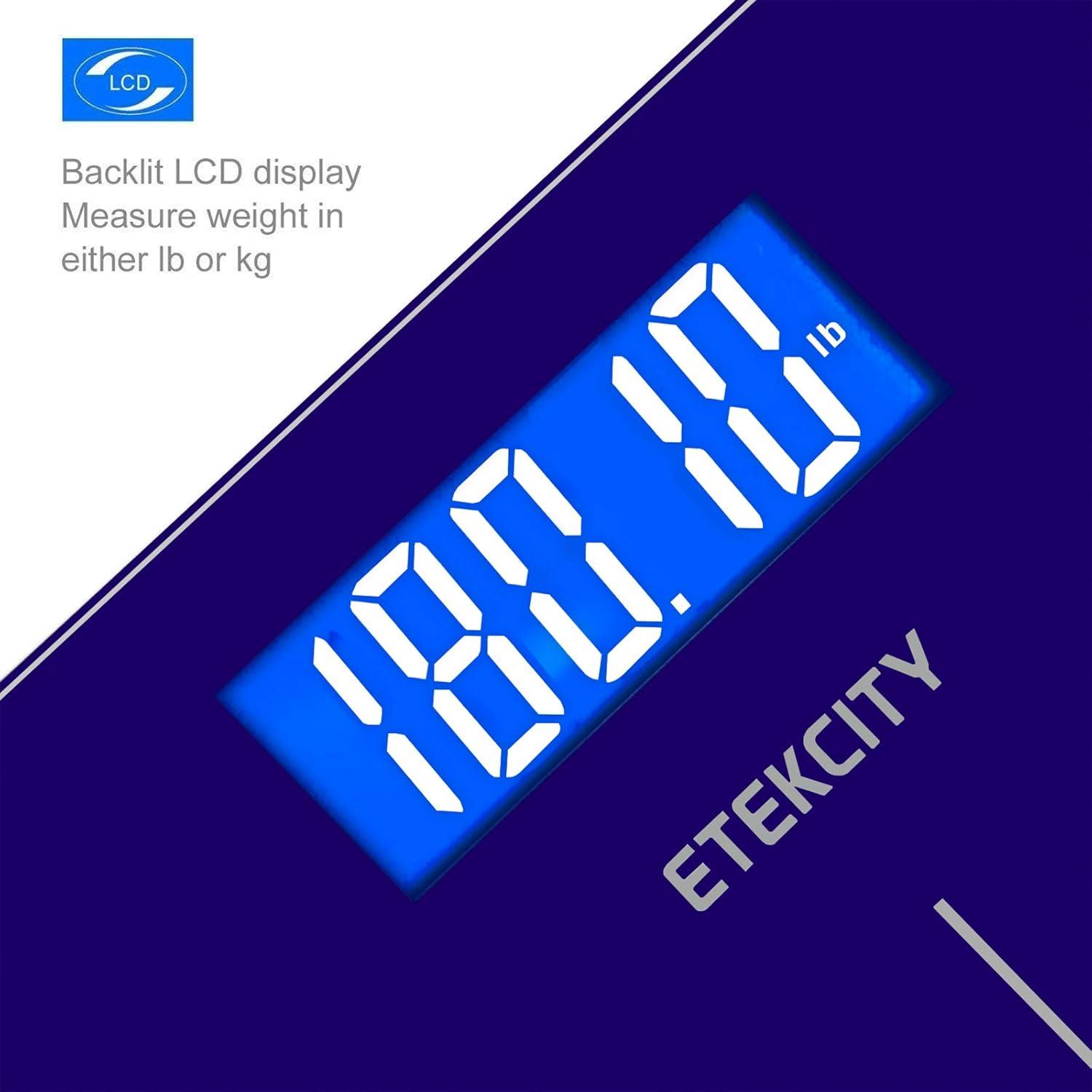 Etekcity FSA&HSA Eligible Smart Scale for Body Weight Fat, Digital Weighing Machine for Accurate BMI Muscle Mass Composition, Apple Health Compatible Fitness Equipment,TFT,‎Tempered Glass,Black(Blue)