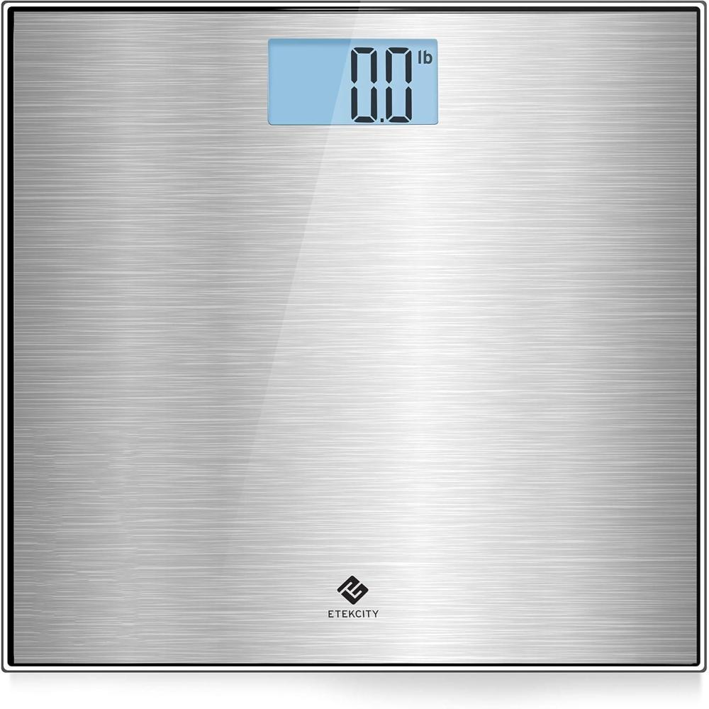 Etekcity FSA&HSA Eligible Smart Scale for Body Weight Fat, Digital Weighing Machine for Accurate BMI Muscle Mass Composition, Apple Health Compatible Fitness Equipment,TFT,‎Tempered Glass,Black(Brushed Silver)