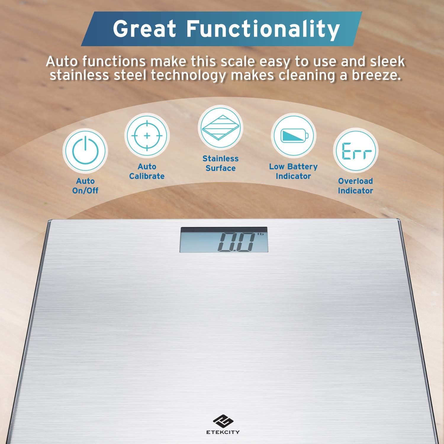 Etekcity FSA&HSA Eligible Smart Scale for Body Weight Fat, Digital Weighing Machine for Accurate BMI Muscle Mass Composition, Apple Health Compatible Fitness Equipment,TFT,‎Tempered Glass,Black(Brushed Silver)