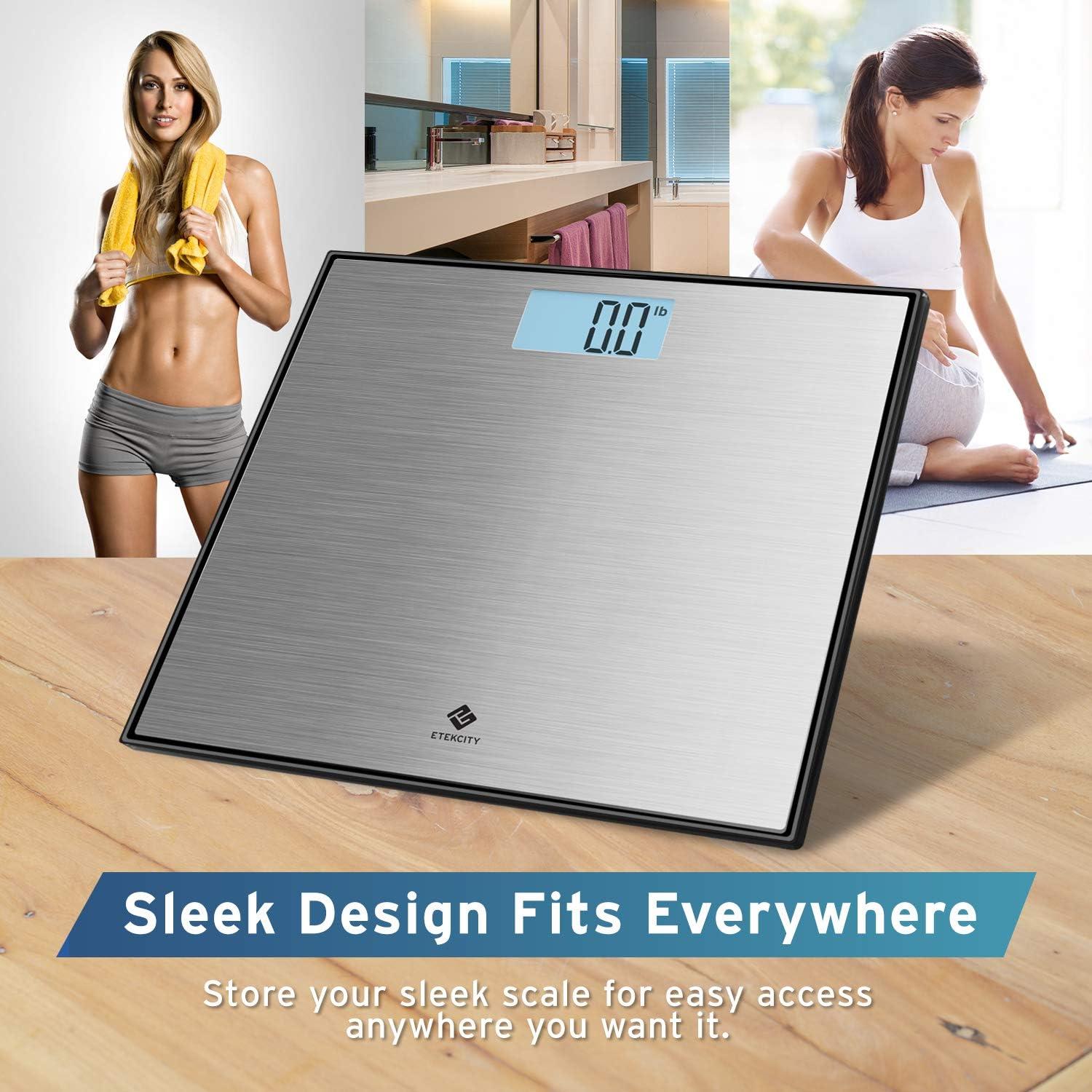 Etekcity FSA&HSA Eligible Smart Scale for Body Weight Fat, Digital Weighing Machine for Accurate BMI Muscle Mass Composition, Apple Health Compatible Fitness Equipment,TFT,‎Tempered Glass,Black(Brushed Silver)