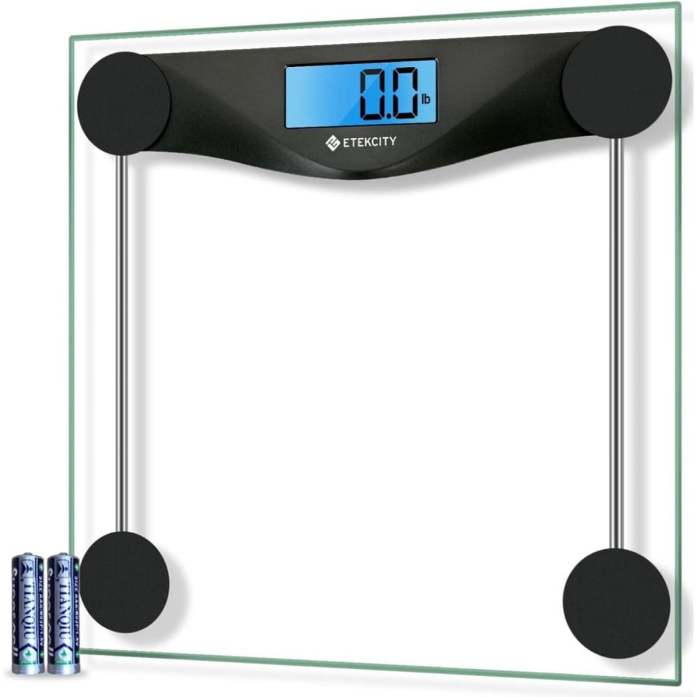 Etekcity FSA&HSA Eligible Smart Scale for Body Weight Fat, Digital Weighing Machine for Accurate BMI Muscle Mass Composition, Apple Health Compatible Fitness Equipment,TFT,‎Tempered Glass,Black(Clear Black)