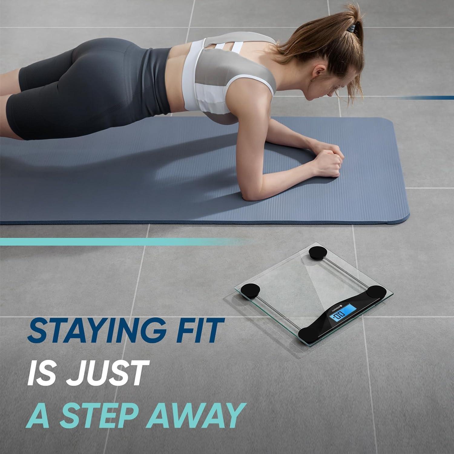 Etekcity FSA&HSA Eligible Smart Scale for Body Weight Fat, Digital Weighing Machine for Accurate BMI Muscle Mass Composition, Apple Health Compatible Fitness Equipment,TFT,‎Tempered Glass,Black(Clear Black)