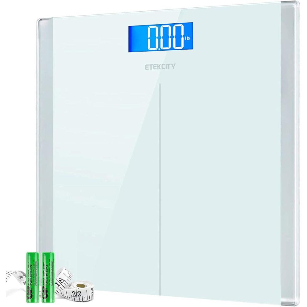 Etekcity FSA&HSA Eligible Smart Scale for Body Weight Fat, Digital Weighing Machine for Accurate BMI Muscle Mass Composition, Apple Health Compatible Fitness Equipment,TFT,‎Tempered Glass,Black(White)