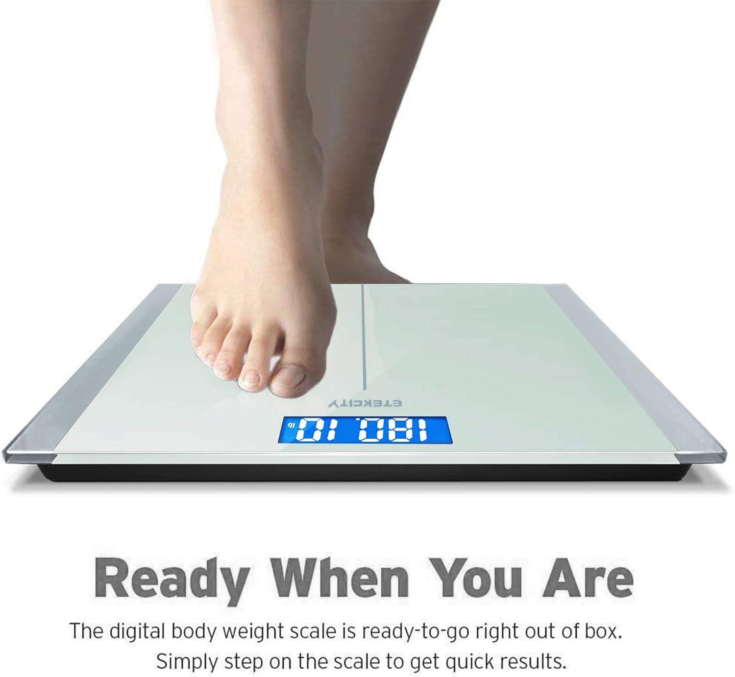 Etekcity FSA&HSA Eligible Smart Scale for Body Weight Fat, Digital Weighing Machine for Accurate BMI Muscle Mass Composition, Apple Health Compatible Fitness Equipment,TFT,‎Tempered Glass,Black(White)