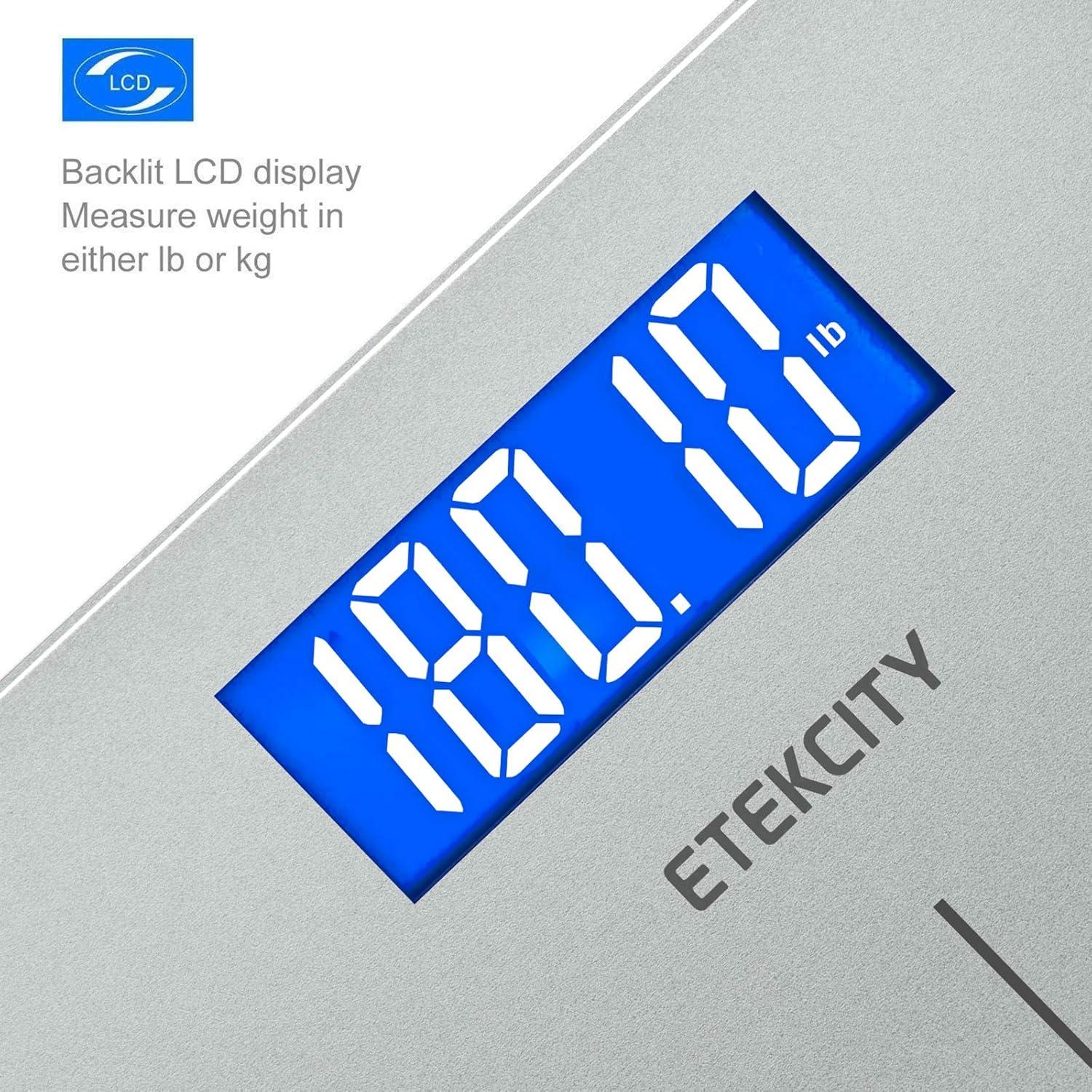 Etekcity FSA&HSA Eligible Smart Scale for Body Weight Fat, Digital Weighing Machine for Accurate BMI Muscle Mass Composition, Apple Health Compatible Fitness Equipment,TFT,‎Tempered Glass,Black(Grey)