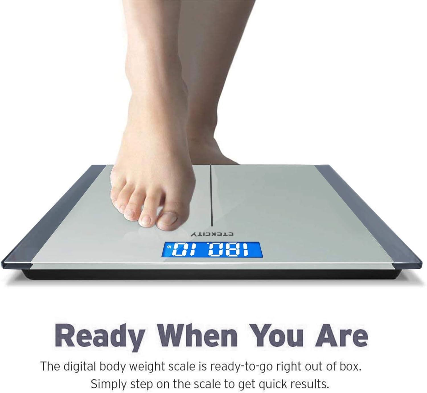Etekcity FSA&HSA Eligible Smart Scale for Body Weight Fat, Digital Weighing Machine for Accurate BMI Muscle Mass Composition, Apple Health Compatible Fitness Equipment,TFT,‎Tempered Glass,Black(Grey)