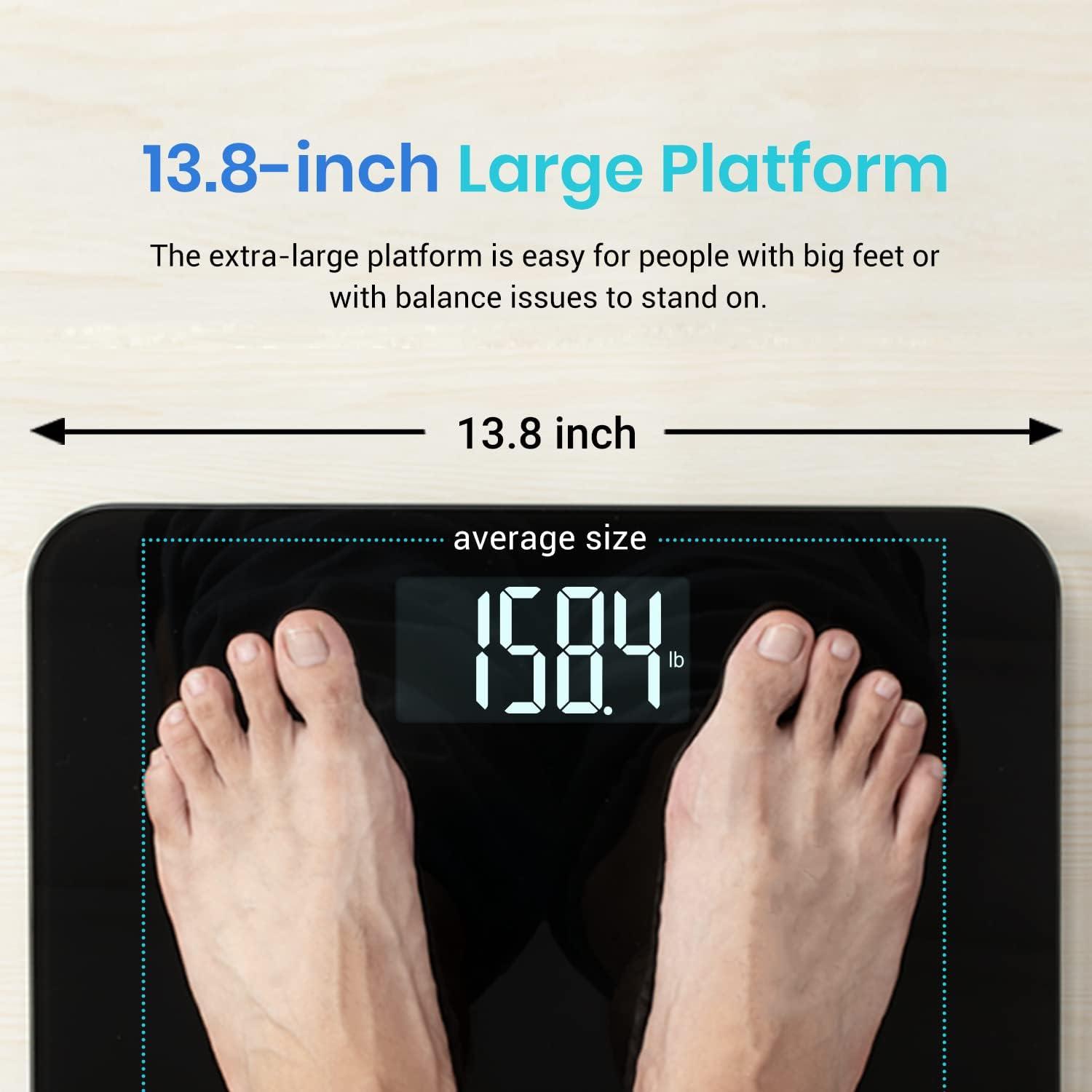 Etekcity FSA&HSA Eligible Smart Scale for Body Weight Fat, Digital Weighing Machine for Accurate BMI Muscle Mass Composition, Apple Health Compatible Fitness Equipment,TFT,‎Tempered Glass,Black(Classic Black)