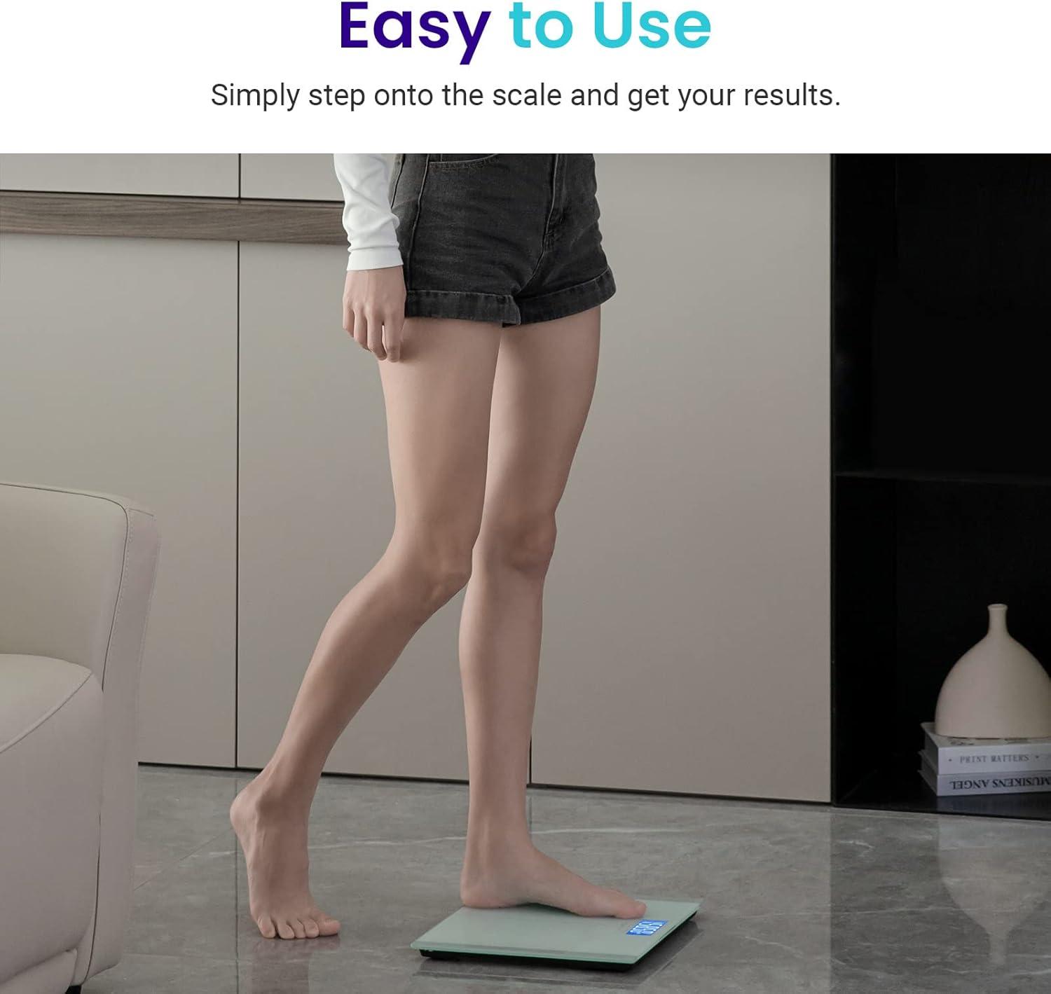 Etekcity FSA&HSA Eligible Smart Scale for Body Weight Fat, Digital Weighing Machine for Accurate BMI Muscle Mass Composition, Apple Health Compatible Fitness Equipment,TFT,‎Tempered Glass,Black(Greenish-white)