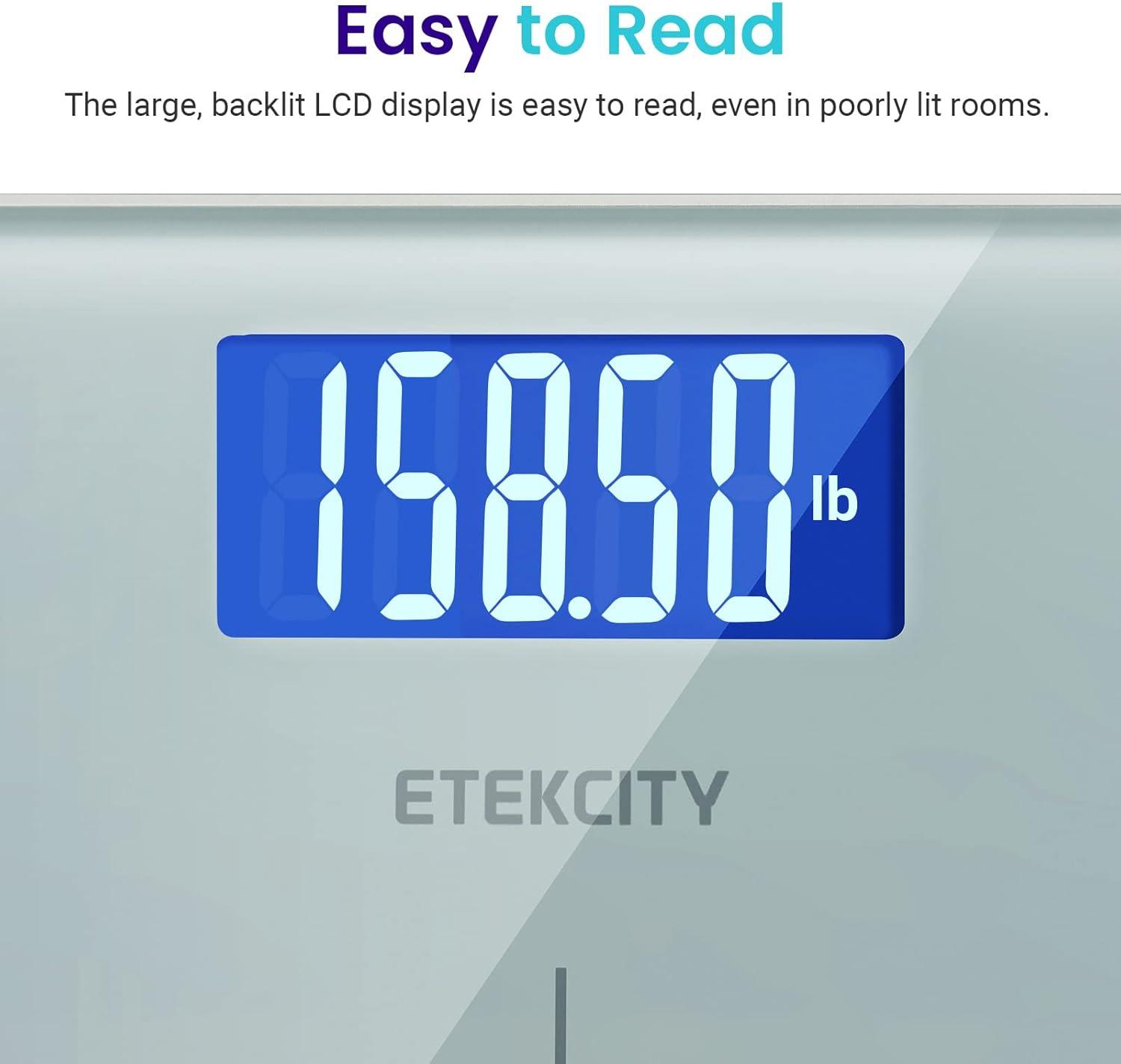 Etekcity FSA&HSA Eligible Smart Scale for Body Weight Fat, Digital Weighing Machine for Accurate BMI Muscle Mass Composition, Apple Health Compatible Fitness Equipment,TFT,‎Tempered Glass,Black(Greenish-white)