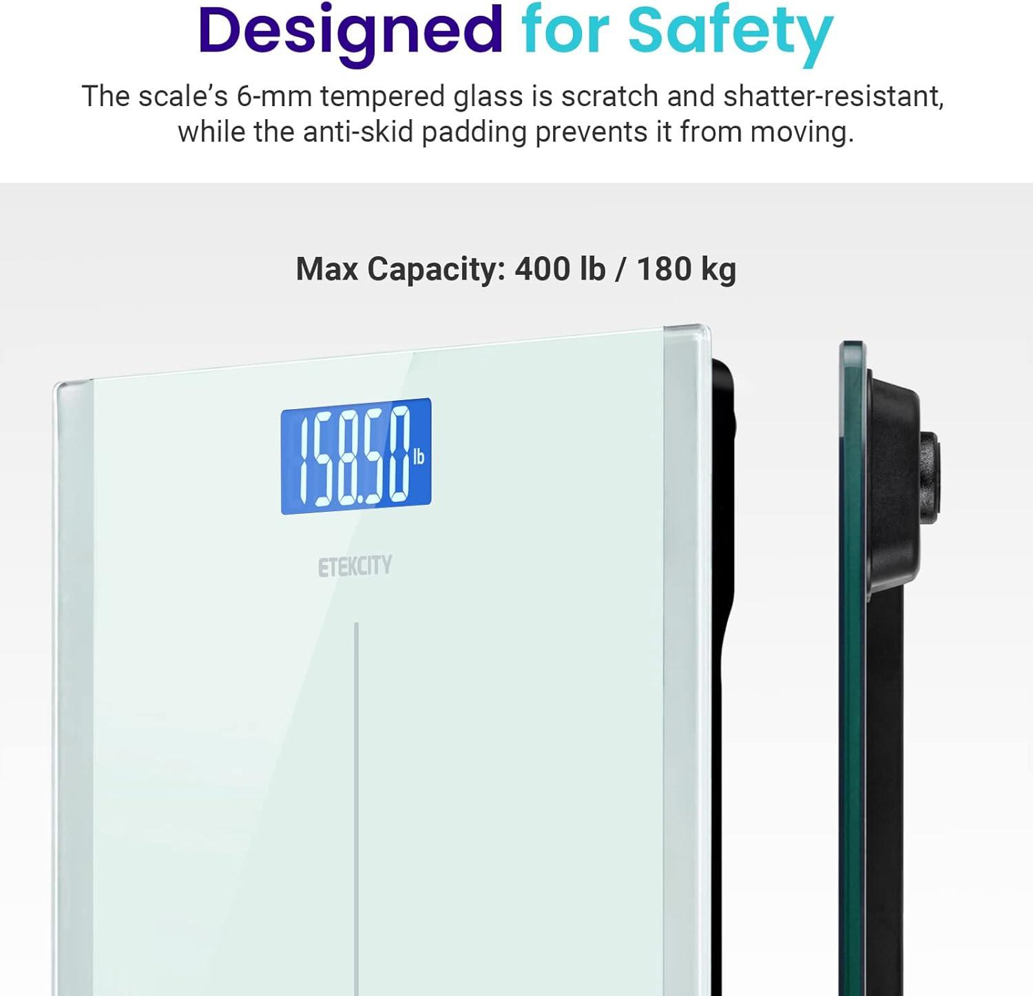 Etekcity FSA&HSA Eligible Smart Scale for Body Weight Fat, Digital Weighing Machine for Accurate BMI Muscle Mass Composition, Apple Health Compatible Fitness Equipment,TFT,‎Tempered Glass,Black(Greenish-white)