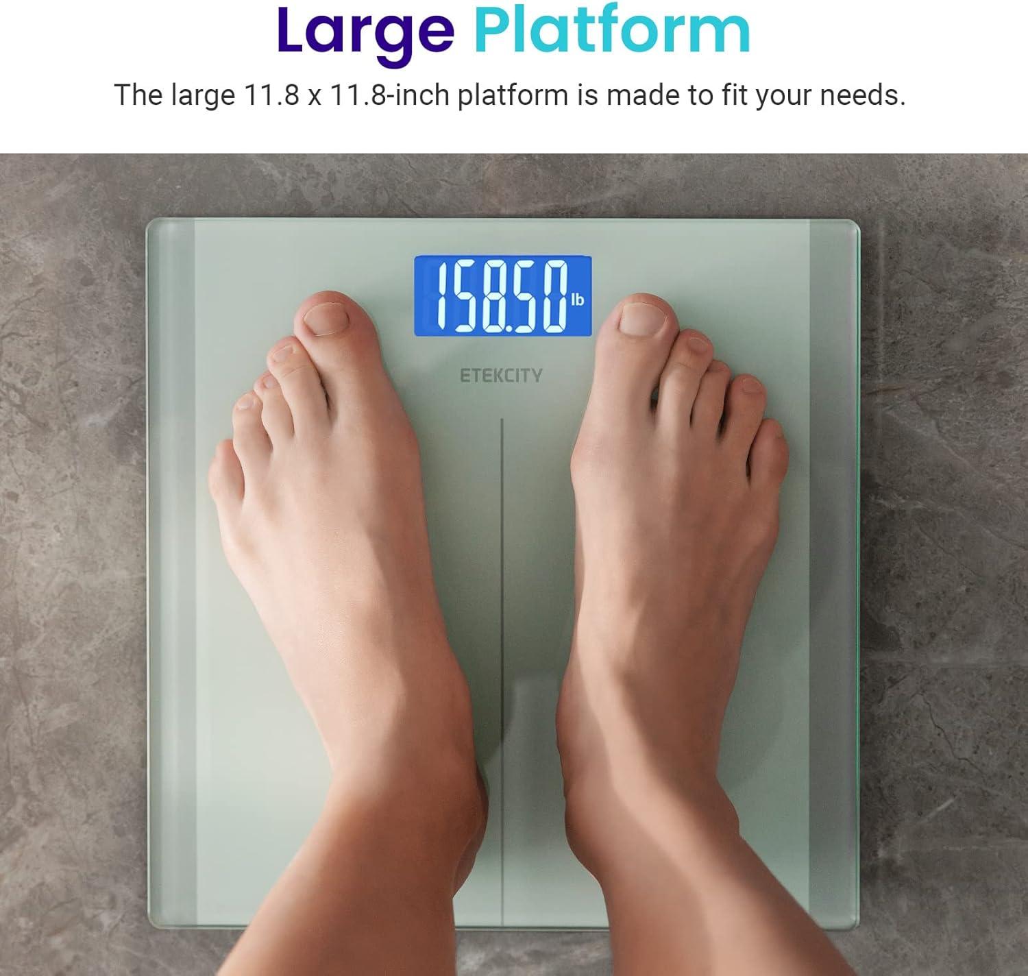Etekcity FSA&HSA Eligible Smart Scale for Body Weight Fat, Digital Weighing Machine for Accurate BMI Muscle Mass Composition, Apple Health Compatible Fitness Equipment,TFT,‎Tempered Glass,Black(Greenish-white)