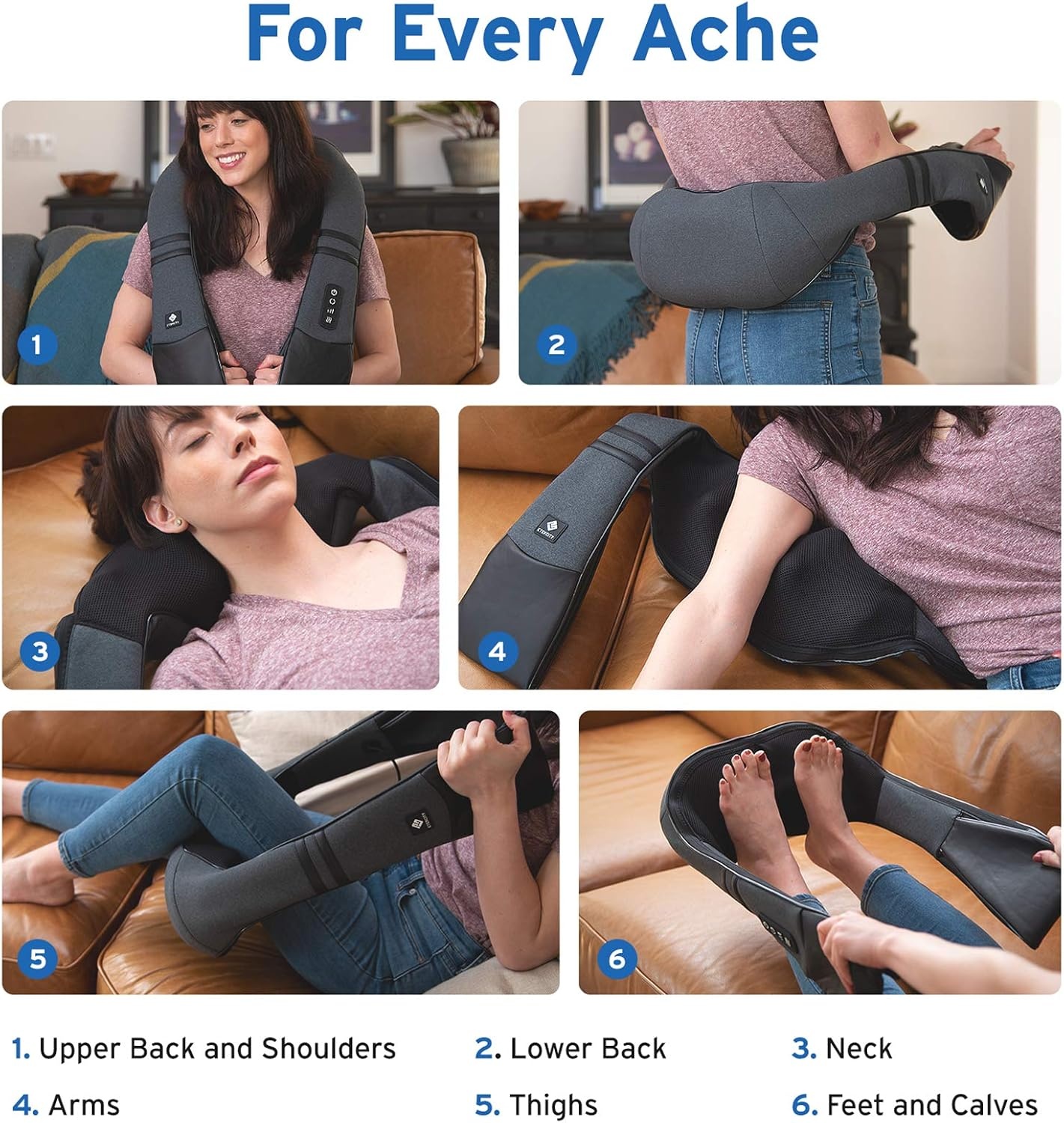 Etekcity FSA Eligible Cordless Neck Massager for Pain Relief Deep Tissue, Shiatsu Shoulder Massager with Heat, Massage Tools for Trapezius, Lymphatic Drainage, Relaxation Therapy, HSA Items, Cadeo(Deep-gray)