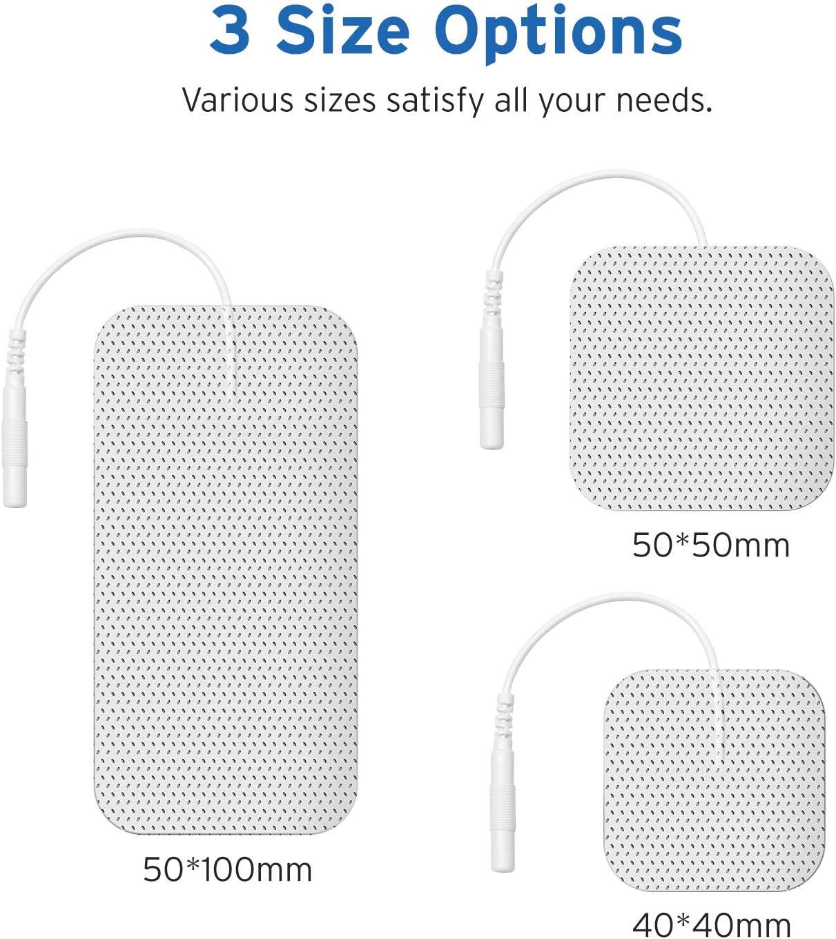 Etekcity TENS Unit Replacement Pads Electrodes for Back Pain Relief, Self-Adhesive & Gel Free for Electrotherapy White (Pack of 16)