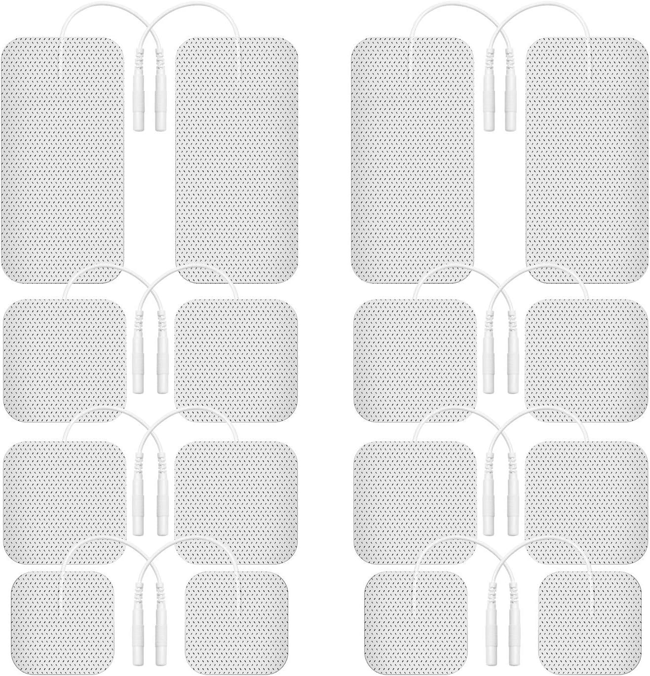 Etekcity TENS Unit Replacement Pads Electrodes for Back Pain Relief, Self-Adhesive & Gel Free for Electrotherapy White (Pack of 16)
