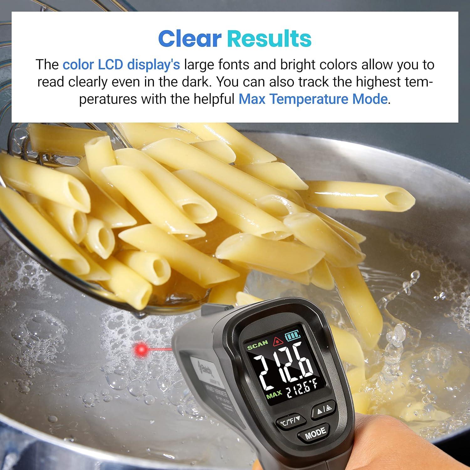 Etekcity Infrared Thermometer Upgrade 774, Heat Temperature Temp Gun for Cooking, Laser IR Surface Tool for Pizza, Griddle, Grill, HVAC, Engine, Accessories, -58°F to 842°F, Blue(Gray)