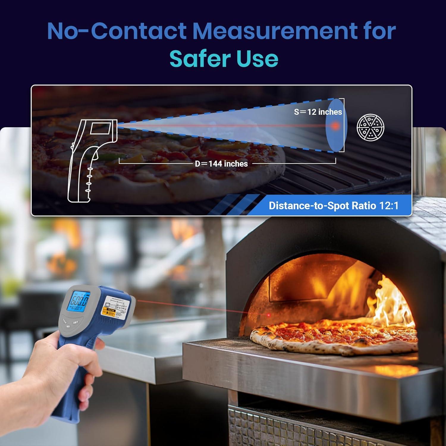 Etekcity Infrared Thermometer Upgrade 774, Heat Temperature Temp Gun for Cooking, Laser IR Surface Tool for Pizza, Griddle, Grill, HVAC, Engine, Accessories, -58°F to 842°F, Blue(Blue)