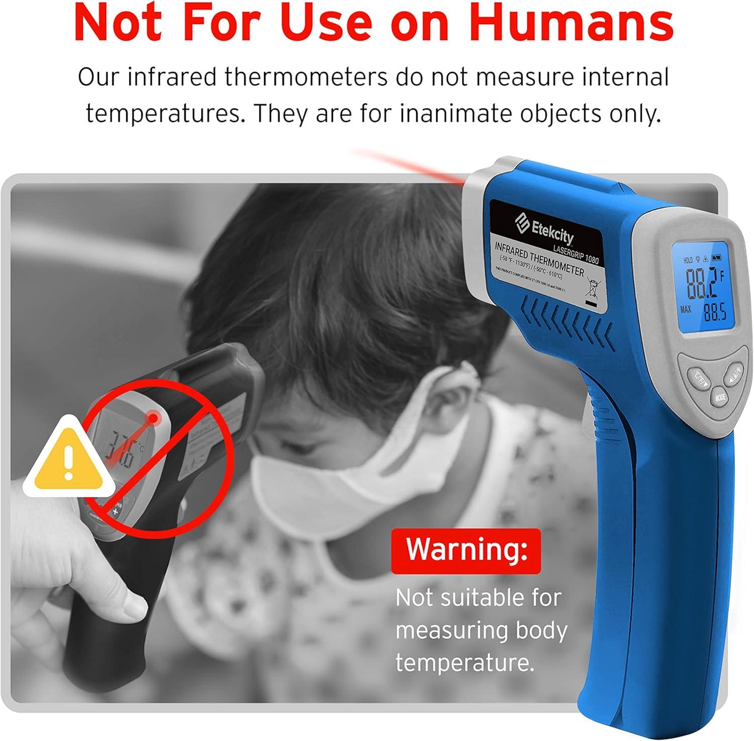 Etekcity Infrared Thermometer Upgrade 774, Heat Temperature Temp Gun for Cooking, Laser IR Surface Tool for Pizza, Griddle, Grill, HVAC, Engine, Accessories, -58°F to 842°F, Blue(Blue)