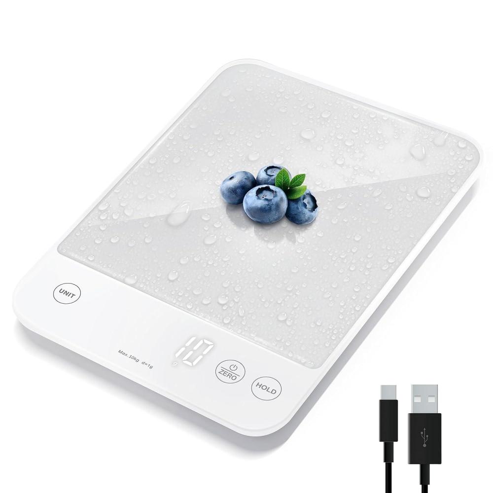 Etekcity Smart Food Kitchen Scale with Nutritional Calculator, Free App with 19 Nutrients Tracking, Calorie, Marco, Digital grams and ounces for weight loss, Premium Stainless Steel, 11lb(Achromatic White)