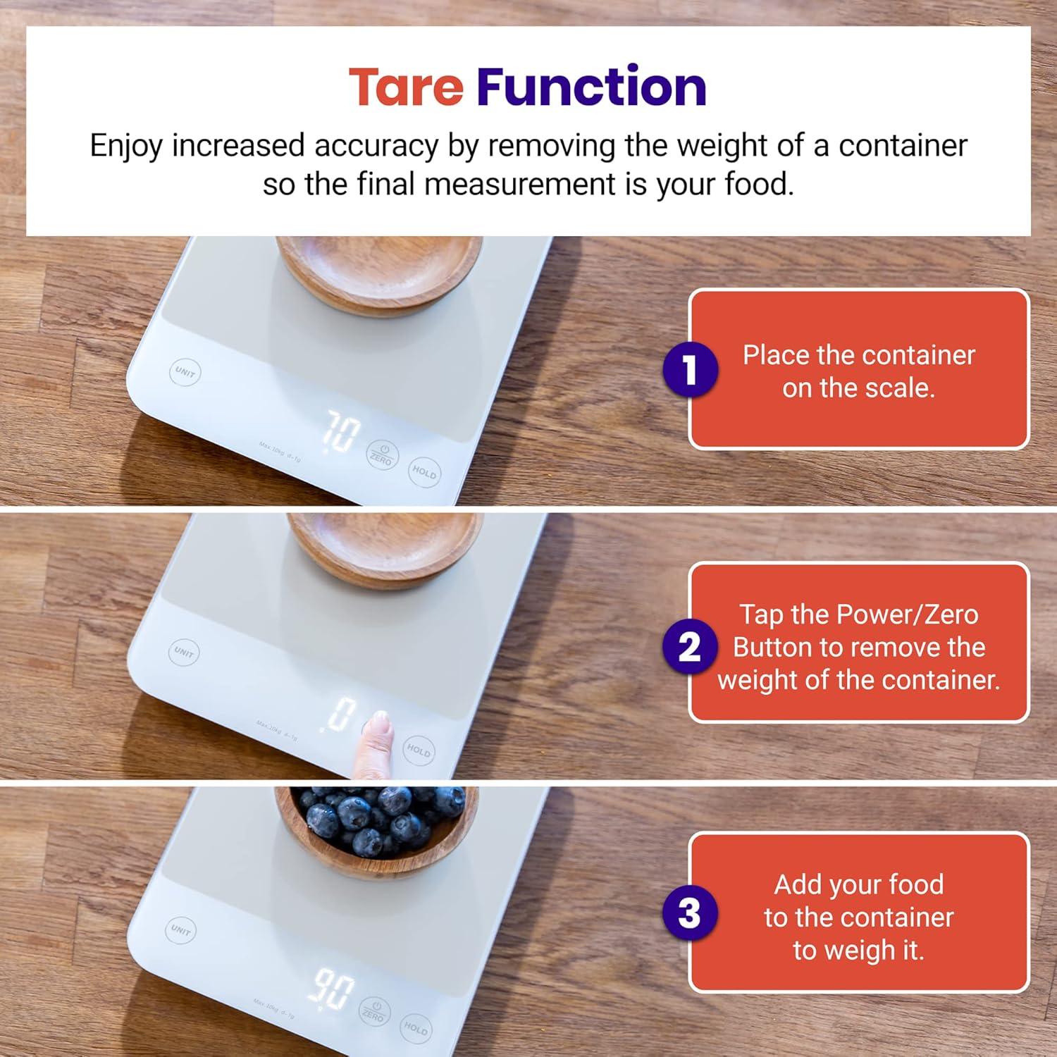 Etekcity Smart Food Kitchen Scale with Nutritional Calculator, Free App with 19 Nutrients Tracking, Calorie, Marco, Digital grams and ounces for weight loss, Premium Stainless Steel, 11lb(Achromatic White)